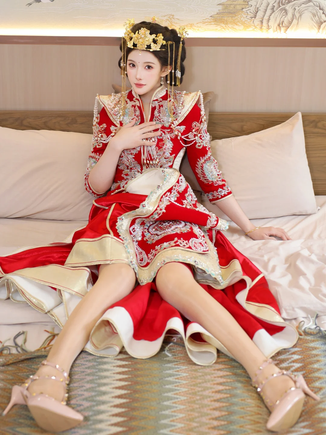 梨霜儿 - No.004 新娘红装 [113P-2.3GB] tg@simisebaisi 【丝足阁】036.webp